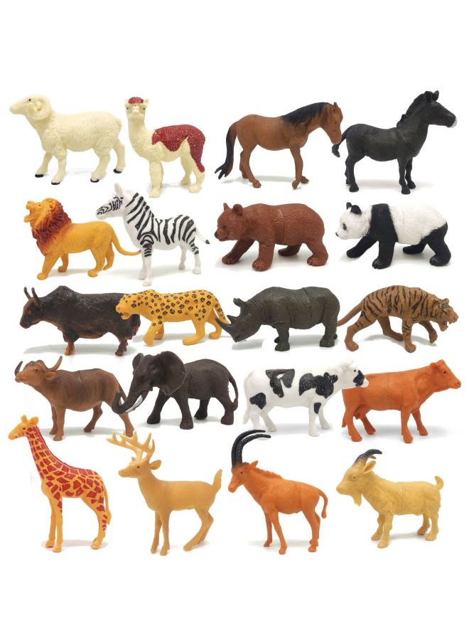 Medium Size Simulation Farm Wild Animal Model Children Toy Elk Alpaca Panda Lion Model Cross Border PVC-Color:Brown Bear 2 49g  - Image 2