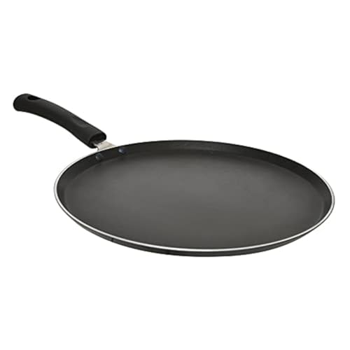 Regalo Non Stick Dosa Tawa Induction Base with Detachable Handle, Hammered Toned,Aluminium, Black (305mm) - Image 1