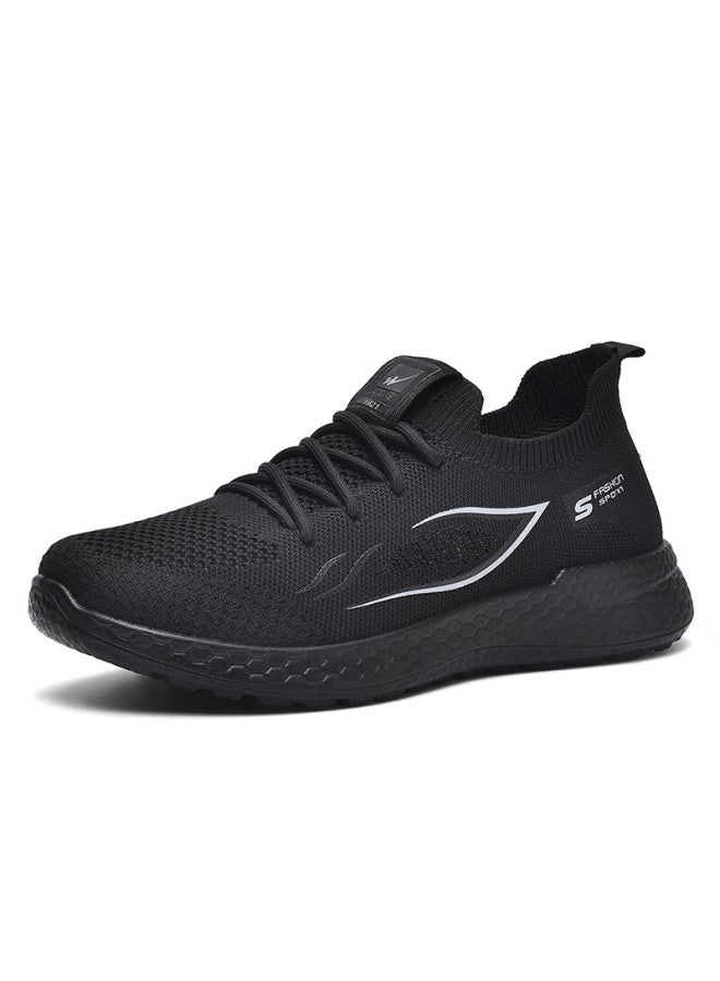 Double Star Eight Special Men's Casual Shoes Summer Breathable Mesh Shoes Men Lightweight Sports Shoes Soft Bottom Running Outdoor Walking Shoes Black Size 42 - Image 2