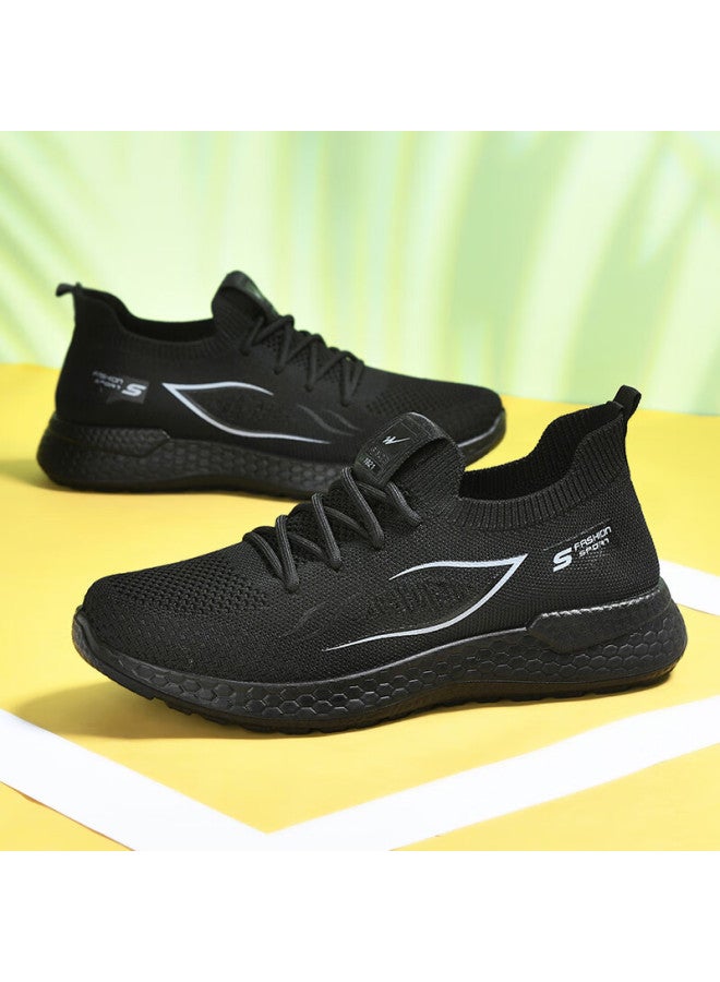 Double Star Eight Special Men's Casual Shoes Summer Breathable Mesh Shoes Men Lightweight Sports Shoes Soft Bottom Running Outdoor Walking Shoes Black Size 42 - Image 5