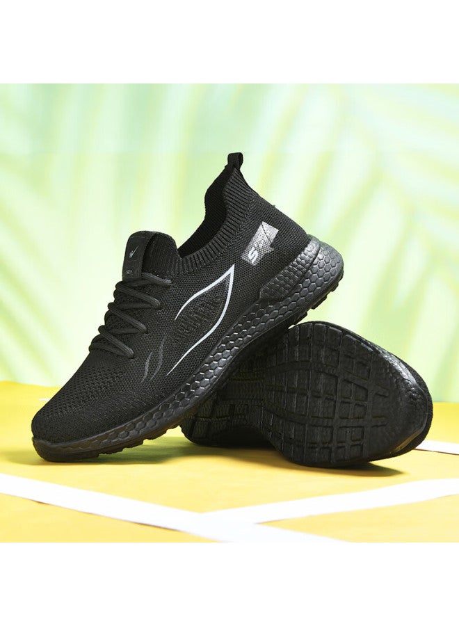 Double Star Eight Special Men's Casual Shoes Summer Breathable Mesh Shoes Men Lightweight Sports Shoes Soft Bottom Running Outdoor Walking Shoes Black Size 42 - Image 4