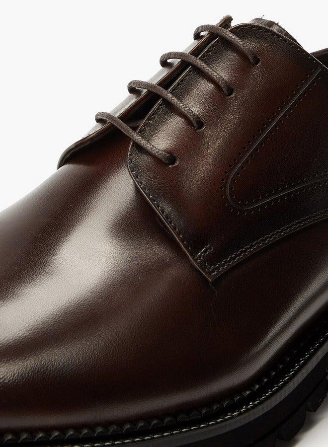 DUCHINI Men's Solid Lace-Up Derby Shoes - Image 5