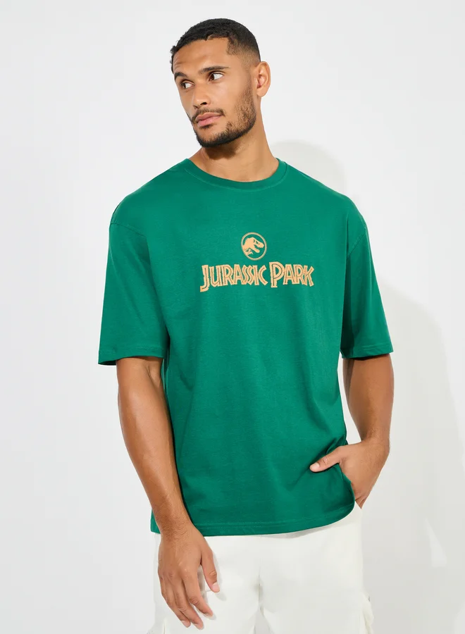 Styli Styli Jurassic Park Graphic Print Compact Jersey Oversized T-Shirt