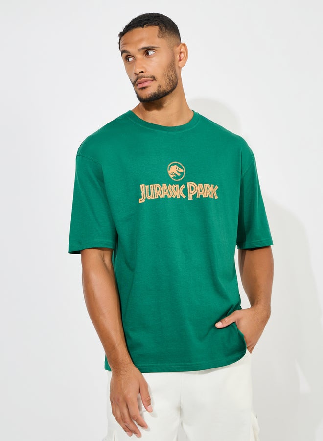 Styli Styli Jurassic Park Graphic Print Compact Jersey Oversized T-Shirt  - Image 2