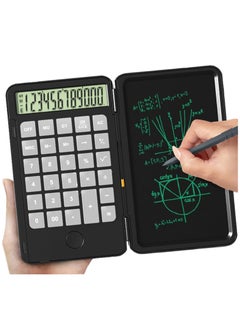 Calculator, Basic Office Calculators with 6.5 Inch Writing Tablet and Pen, Rechargeable Multifunctional Foldable Portable Mute Calculator Notepad for Home School Meeting and Study