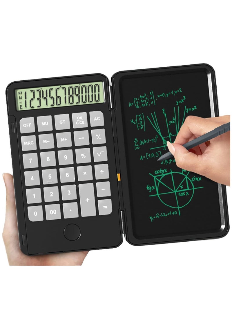 KASTWAVE Calculator, Basic Office Calculators with 6.5 Inch Writing Tablet and Pen, Rechargeable Multifunctional Foldable Portable Mute Calculator Notepad for Home School Meeting and Study  - Image 1