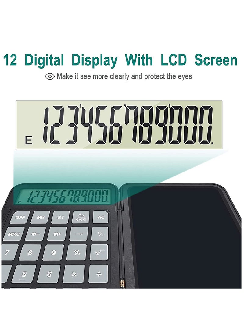 KASTWAVE Calculator, Basic Office Calculators with 6.5 Inch Writing Tablet and Pen, Rechargeable Multifunctional Foldable Portable Mute Calculator Notepad for Home School Meeting and Study  - Image 5
