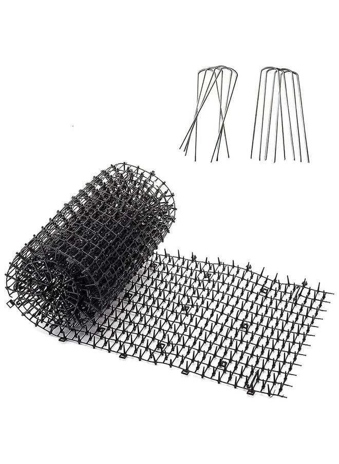 Homarden - Homarden Outdoor Training Mat for Cats (13 ft) - Cat Scat Mat Indoor and Outdoor - Cat Spikes with 12 Garden Staples to Keep of Dog Off Couch and Keep Cats Out of Yard - Image 1