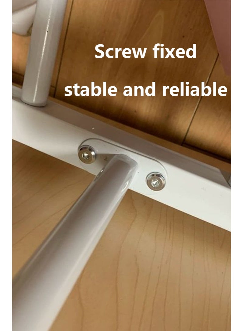 White double-pole hanger, single-layer storage, metal pole hanger, lengthened and firm type - Image 3