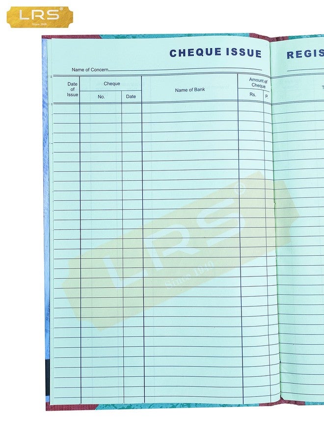 LRS Cheque Issue Register for Schools/Colleges/Offices - 38 Pages Single - 30 Entries per Page - 34x21 cm - 75 GSM Ledger Paper - Image 2