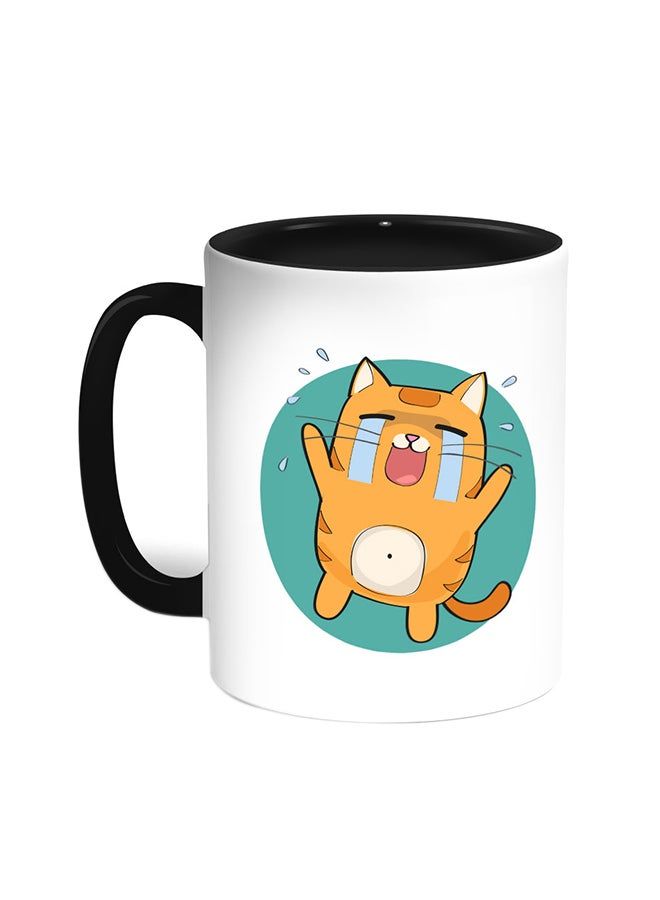 RKN Expression Graphics - Cat Printed Coffee Mug Black/White 11ounce - Image 2