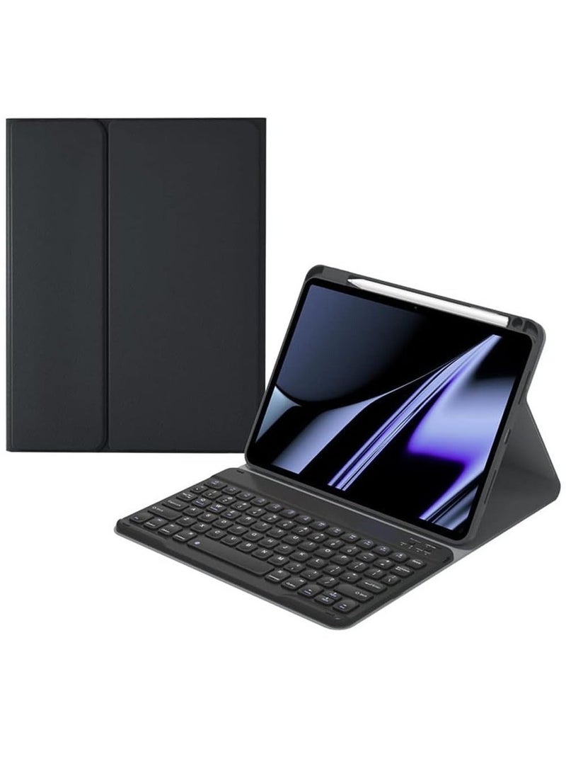 iPad Air 5 / iPad Air 4 Keyboard Case with Pencil Holder - Soft Cover with Magnetically Detachable Bluetooth Keyboard for 10.9 inch iPad Air 5th Gen/iPad Air 4th Gen, Black - Image 1