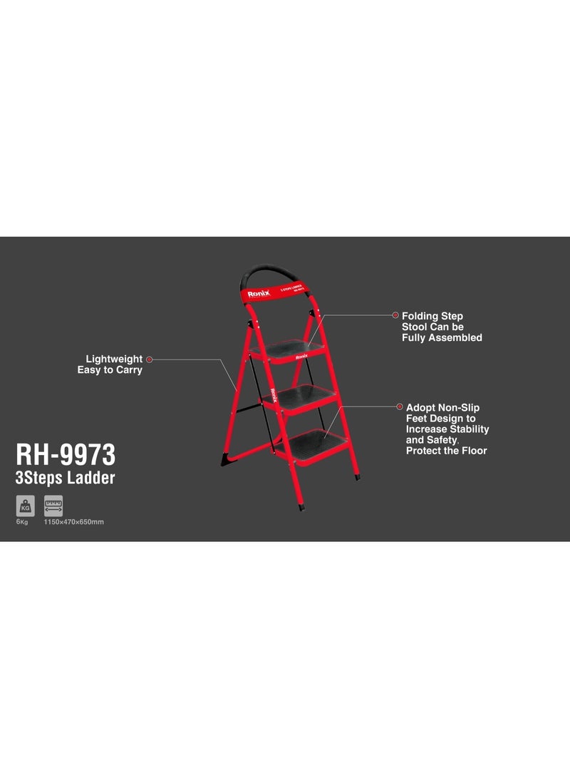 RONIX 3 Steps Ladder 150kg, German Technology #Ronix  RH-9973 - Image 2