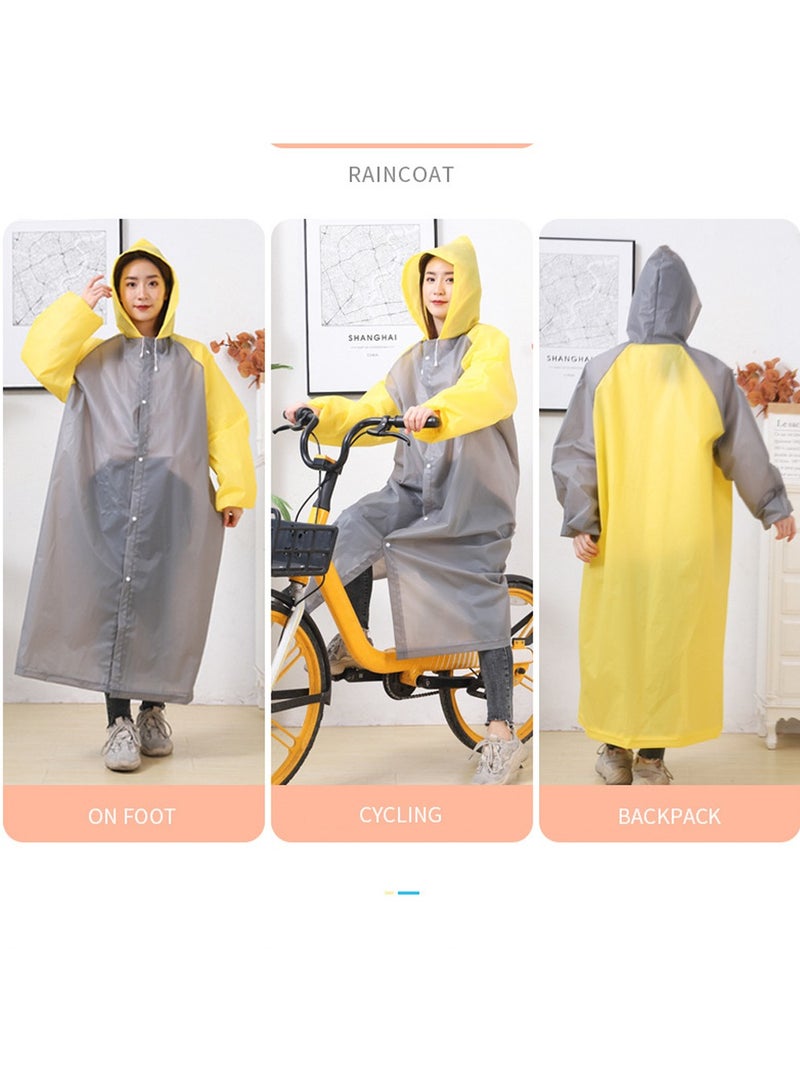 SYOSI Rain Ponchos Raincoat for Adults Reusable   Fashion Hooded Waterproof Rain Poncho EVA Rain coat Jacket Long Rain Cape for Outdoor for Men Women - Image 2