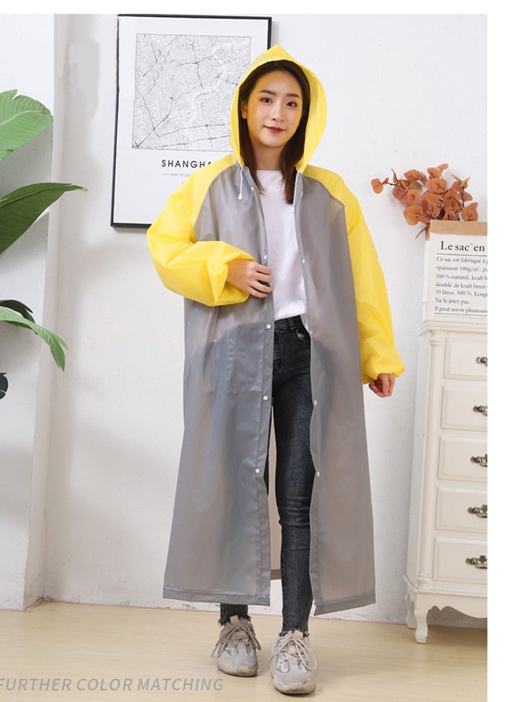 SYOSI Rain Ponchos Raincoat for Adults Reusable   Fashion Hooded Waterproof Rain Poncho EVA Rain coat Jacket Long Rain Cape for Outdoor for Men Women - Image 3