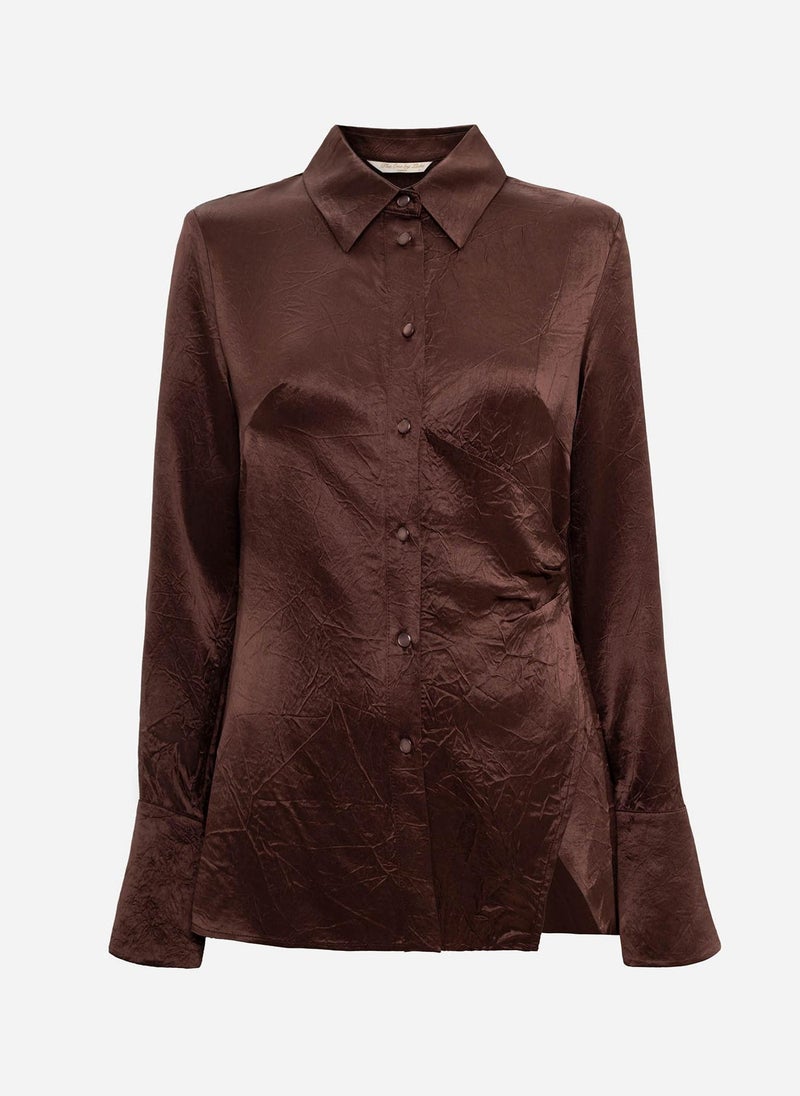 Lichi Fitted shirt in crinkled-effect fabric - Image 2