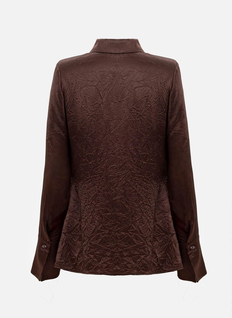 Lichi Fitted shirt in crinkled-effect fabric - Image 3