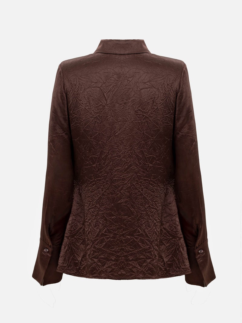 Lichi Fitted shirt in crinkled-effect fabric - Image 3