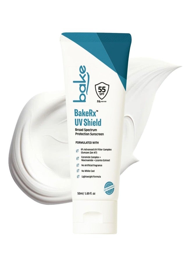 BAKE 6% Advanced UV Filter Broad Spectrum Sunscreen SPF 55 PA++++ with Suncare Zen KT | No Whitecast, Lightweight, Fragrance Free | With Ceramide Complex, Niacinamide, Licorice Extract – 50g - Image 1