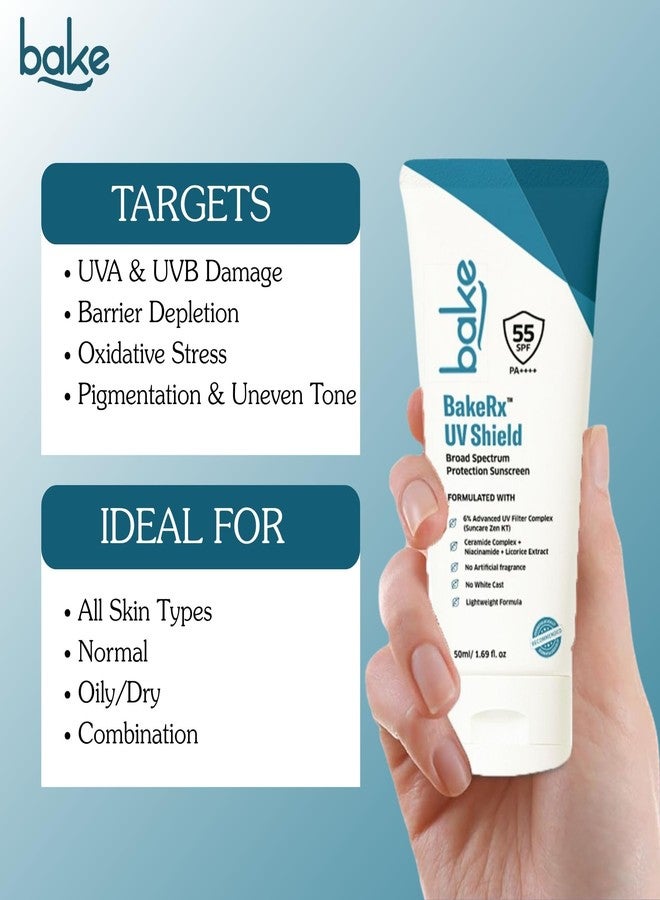 BAKE 6% Advanced UV Filter Broad Spectrum Sunscreen SPF 55 PA++++ with Suncare Zen KT | No Whitecast, Lightweight, Fragrance Free | With Ceramide Complex, Niacinamide, Licorice Extract – 50g - Image 5