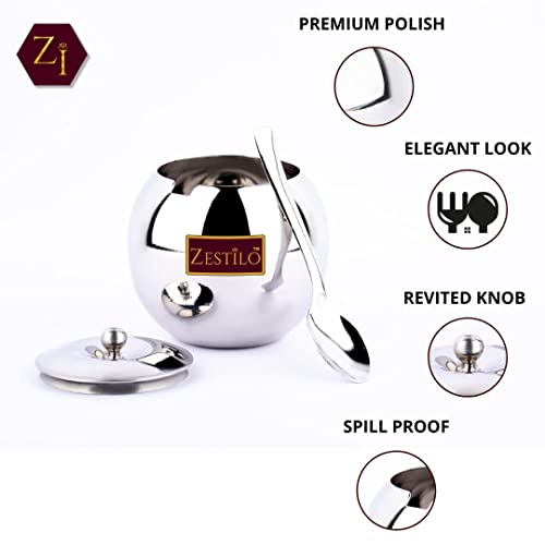ZESTILO , ghee container, ghee dispenser, ghee pot with spoon, ghee container with spoon (275 ML) orange - Image 4