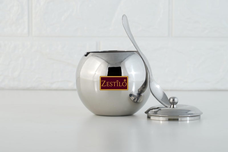 ZESTILO , ghee container, ghee dispenser, ghee pot with spoon, ghee container with spoon (275 ML) orange - Image 2