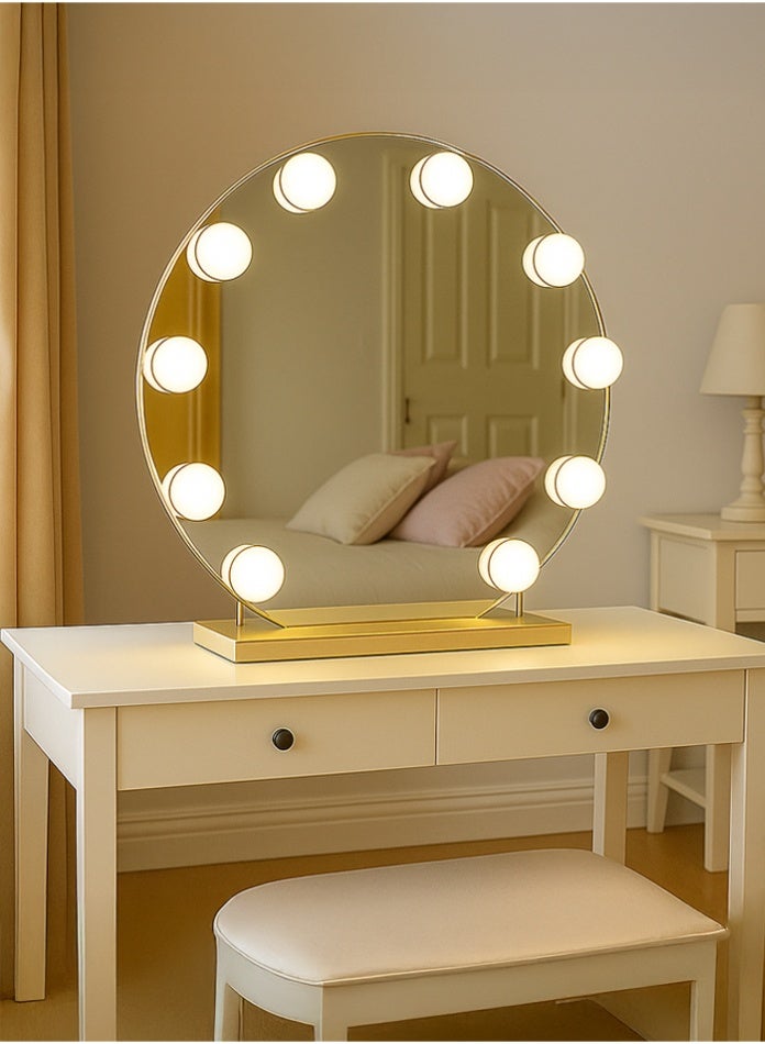 مودي مصابيح مرآة المكياج - مصابيح LED لطاولات الزينة مع كابلات قابلة للتعديل ومنفذ USB | ٨، ١٠، ١٢ لمبة | سهلة التركيب لطاولات الزينة والحمامات - Image 1