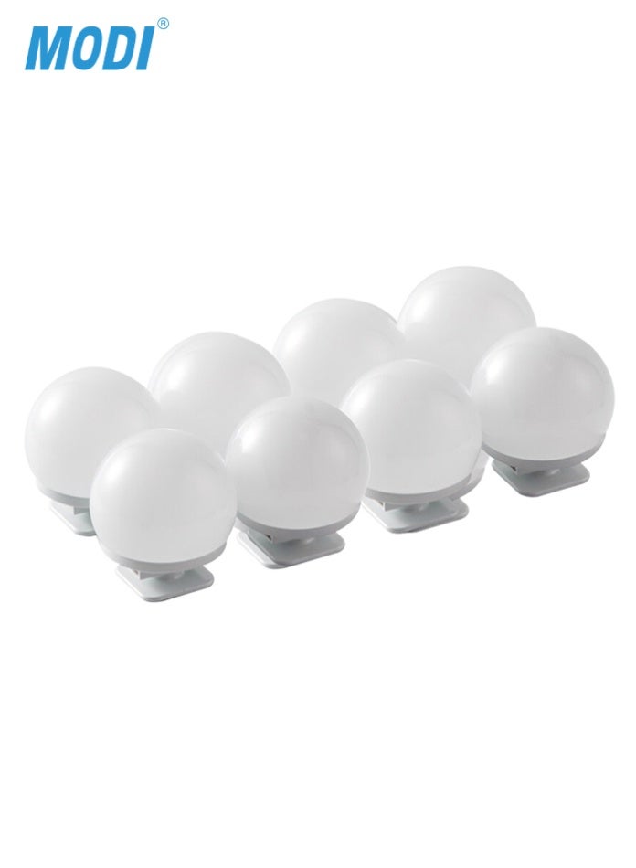 مودي مصابيح مرآة المكياج - مصابيح LED لطاولات الزينة مع كابلات قابلة للتعديل ومنفذ USB | ٨، ١٠، ١٢ لمبة | سهلة التركيب لطاولات الزينة والحمامات - Image 2