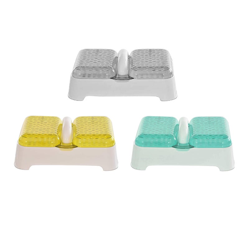 Pass Pass PASSPASS Plastic Medium Size Double Sealed Drain Soap Dish Tray Holder with Handle & Lid Cover Box Case Soap Holder (Pack of 3) (Random Color Will Be Sent) - Image 1