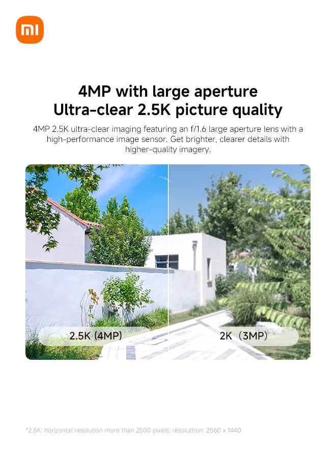 Xiaomi Outdoor Camera CW400 | 2.5K Ultra-Clear Picture Quality | IP66 Water Resistance | 360° Horizontal View And 160° Vertical View | AI Human Detection | Dual-Antenna Network - Image 2