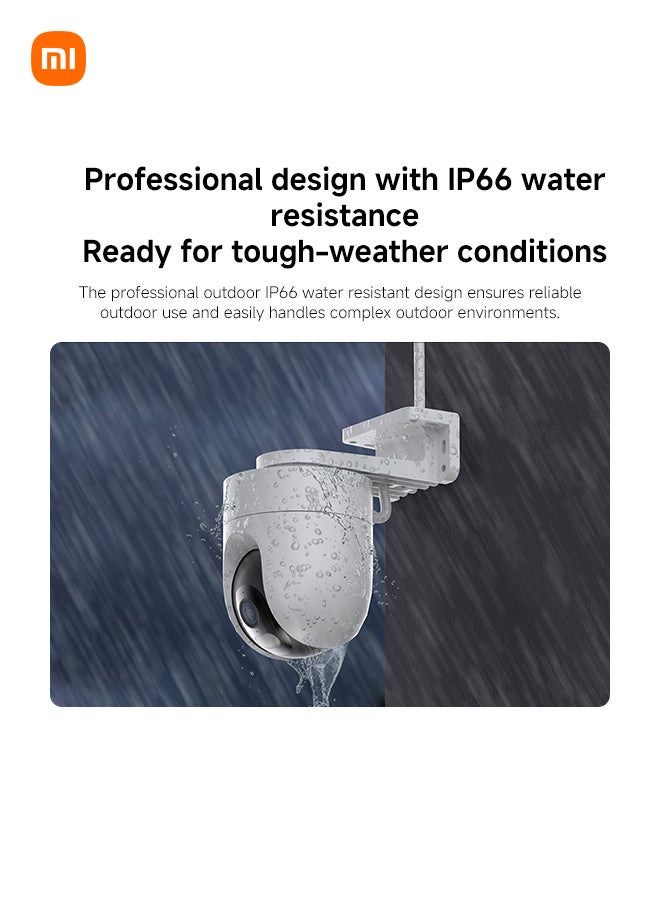 Xiaomi Outdoor Camera CW400 | 2.5K Ultra-Clear Picture Quality | IP66 Water Resistance | 360° Horizontal View And 160° Vertical View | AI Human Detection | Dual-Antenna Network - Image 4