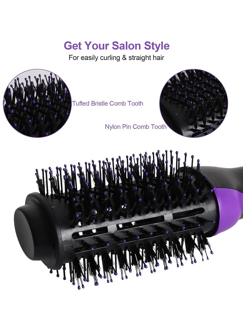 ELTRAZONE 3in1 One-Step Hot Air Hair Brush, Multifunction Electric Negative Ion Straighten Curl Dryer Comb Blower Brush, Women's Essential Hairdressing Tools,Purple  - Image 5