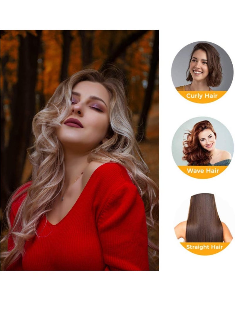 ELTRAZONE 3in1 One-Step Hot Air Hair Brush, Multifunction Electric Negative Ion Straighten Curl Dryer Comb Blower Brush, Women's Essential Hairdressing Tools,Purple  - Image 3