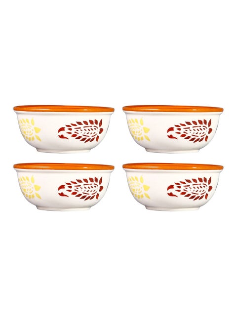 Caffeine Ceramic Handmade Brown boota katori Bowl Set of 4