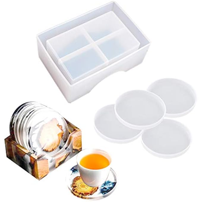 NALACAL Round Resin Coaster Mold Sets Of 5PackSilicone Coaster Storage Box MoldCoaster Molds For Resin CastingCups MatsCandle HolderSoap BoxHome Decoration - Image 2