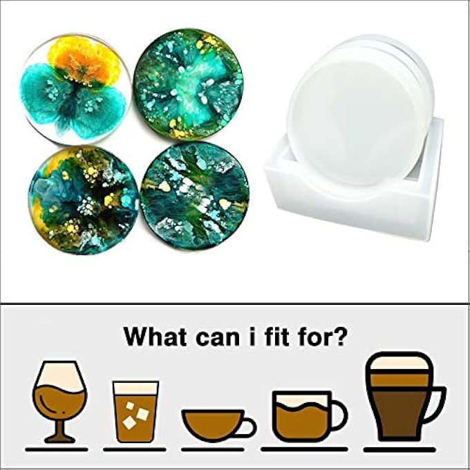 NALACAL Round Resin Coaster Mold Sets Of 5PackSilicone Coaster Storage Box MoldCoaster Molds For Resin CastingCups MatsCandle HolderSoap BoxHome Decoration - Image 5