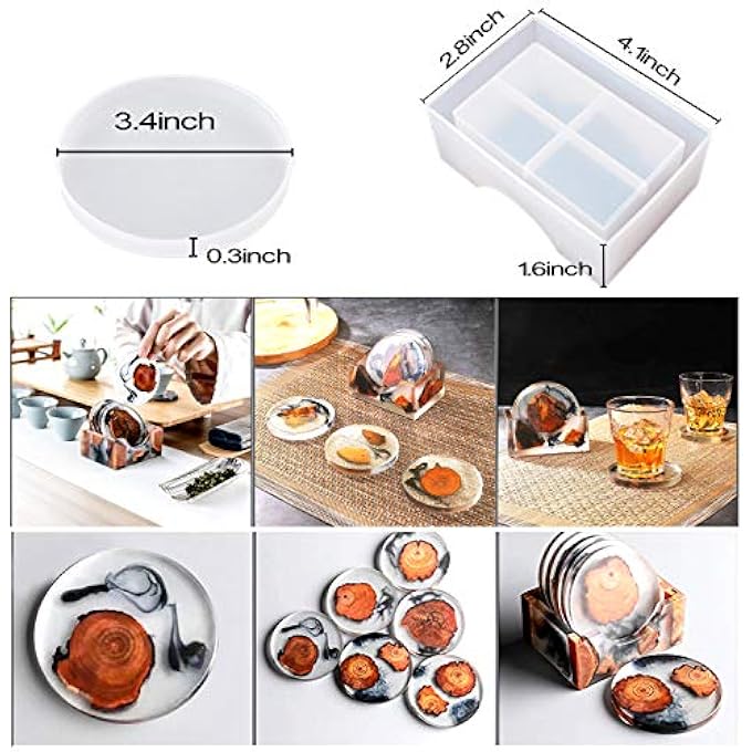 NALACAL Round Resin Coaster Mold Sets Of 5PackSilicone Coaster Storage Box MoldCoaster Molds For Resin CastingCups MatsCandle HolderSoap BoxHome Decoration - Image 3