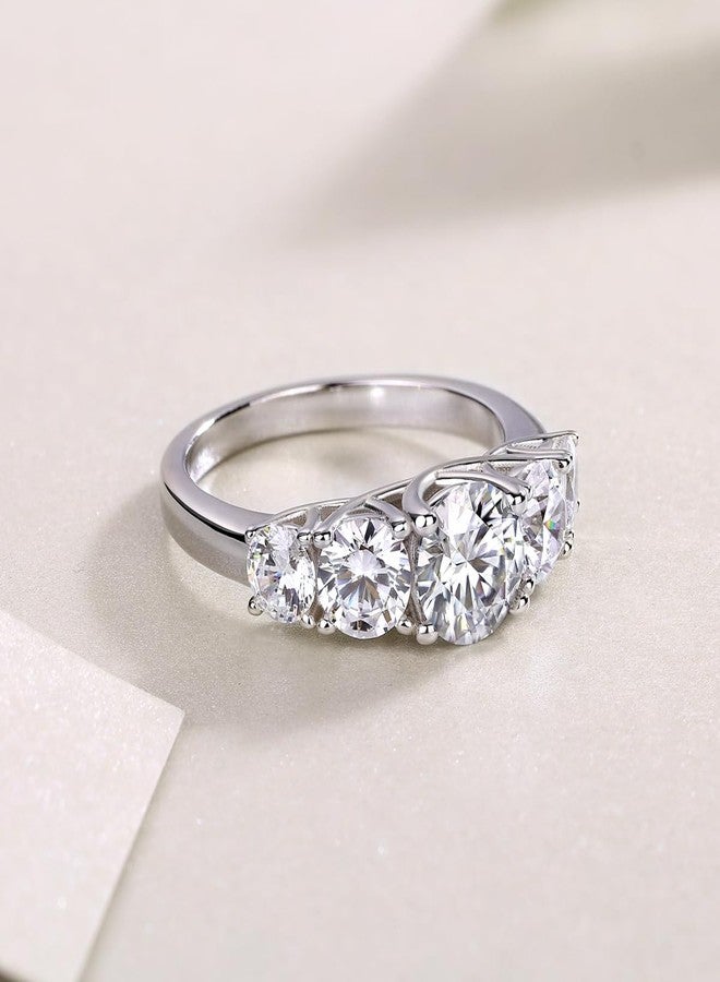 FANCIME Moissanite Engagement Rings for Women Sterling Silver 5-Stone Engagement Ring Moissanite Promise Rings for Her,Wedding Bands Moissanite Rings 1CT Size 6 - Image 5