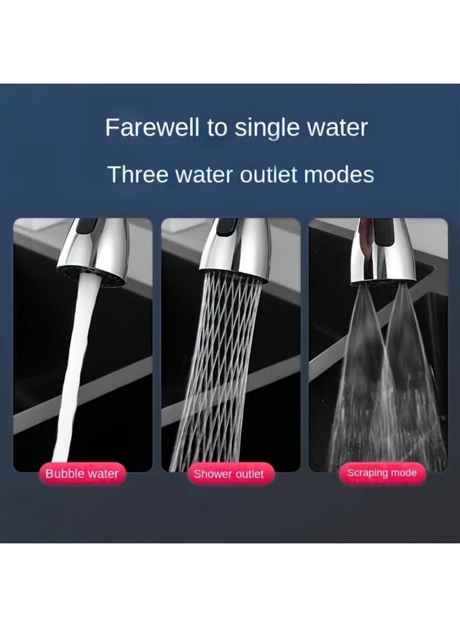 صنبور سيلفري 360 دوّار ممتد 3 في 1 رأس رش مضاد للتناثر 3 أوضاع مائية - Image 3