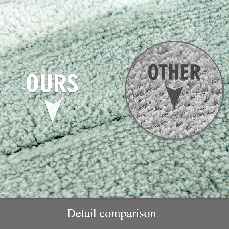 Kmson Ombre Bath Mat Bathroom Rugs, Non Slip Ultra Soft and Water Absorbent Bath Carpet, Machine Washable Quick Dry Bedroom Door Mat Living Room Rug Green 17" x 24" - Image 4