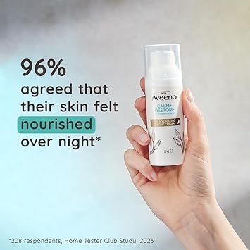 Aveeno Aveeno CALMRESTORE ReHydrating Night Cream 1 x 50ml FragranceFree Face Care Intensely Nourishes with Shea Butter Prebiotic Oat Suitable for Sensitive Skin - Image 4