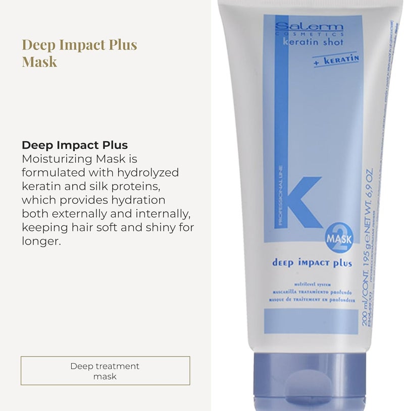 Salerm Cosmetics Keratin Shot Deep Impact Plus Hair Mask - 200 ml - Image 2