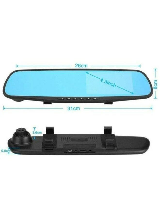Wide Angle Front and Rear Mirror Mount DVR Car Dash Camera