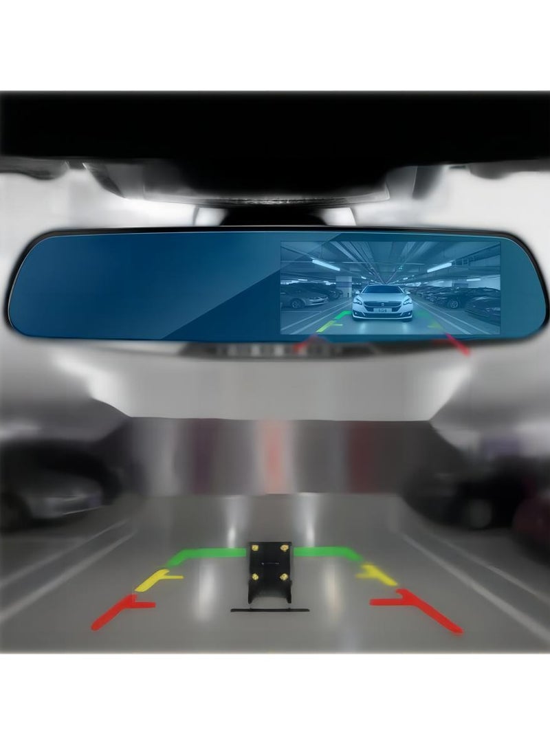 Wide Angle Front and Rear Mirror Mount DVR Car Dash Camera