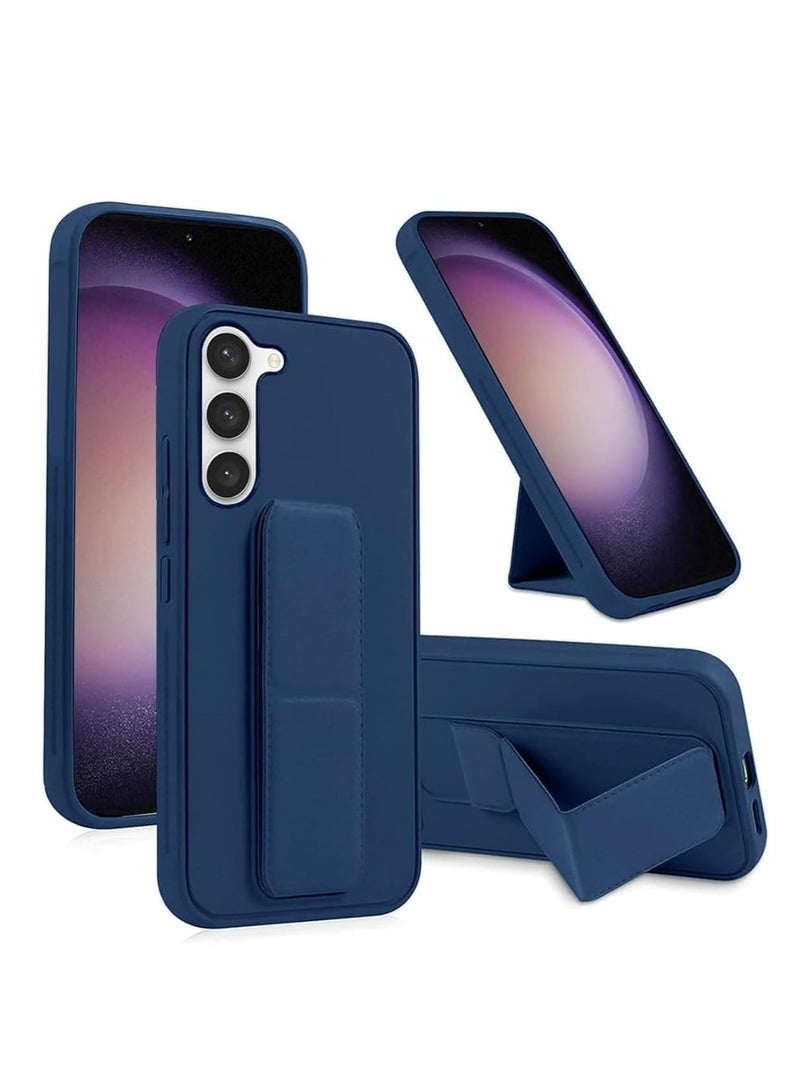 بورتوني غطاء حماية خلفي لهاتف سامسونج جالاكسي A35 5G مقاوم للخدش بلمسة نهائية مطفأة اللمعة من السيليكون الناعم غطاء بمسند أفقي ورأسي وحزام معصم حماية كاملة لهاتف سامسونج جالاكسي A35 5G - Image 1