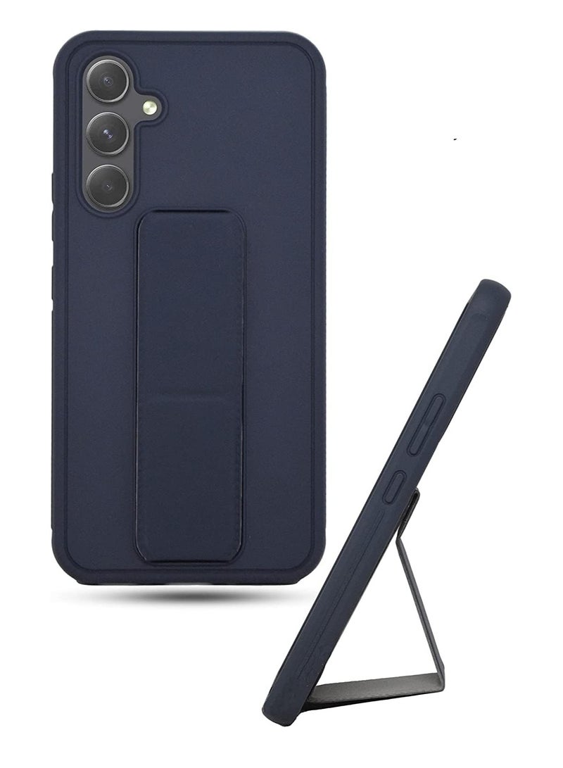 بورتوني غطاء حماية خلفي لهاتف سامسونج جالاكسي A35 5G مقاوم للخدش بلمسة نهائية مطفأة اللمعة من السيليكون الناعم غطاء بمسند أفقي ورأسي وحزام معصم حماية كاملة لهاتف سامسونج جالاكسي A35 5G - Image 4