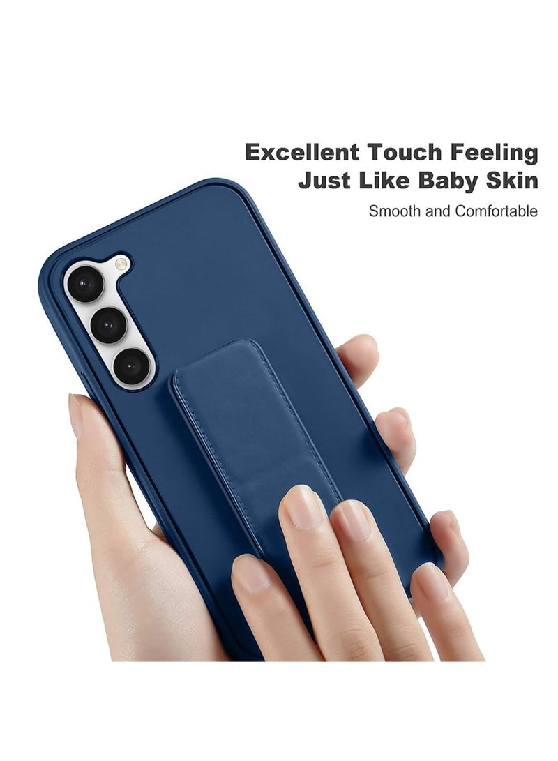 بورتوني غطاء حماية خلفي لهاتف سامسونج جالاكسي A35 5G مقاوم للخدش بلمسة نهائية مطفأة اللمعة من السيليكون الناعم غطاء بمسند أفقي ورأسي وحزام معصم حماية كاملة لهاتف سامسونج جالاكسي A35 5G - Image 2