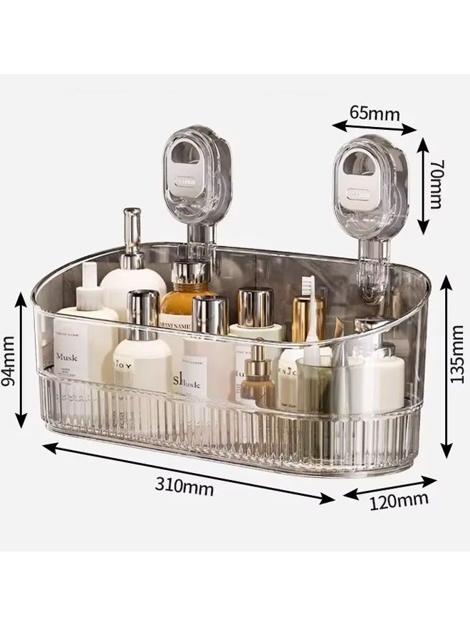 رف أكواب الشفط، حامل دش بأكواب الشفط، منظم دش الحمام لتخزين الحمام والديكور المنزلي والمطبخ، لا يحتاج إلى حفر، رفوف دش قابلة للإزالة بسعة كبيرة، رف تخزين مثبت على الحائط - Image 2