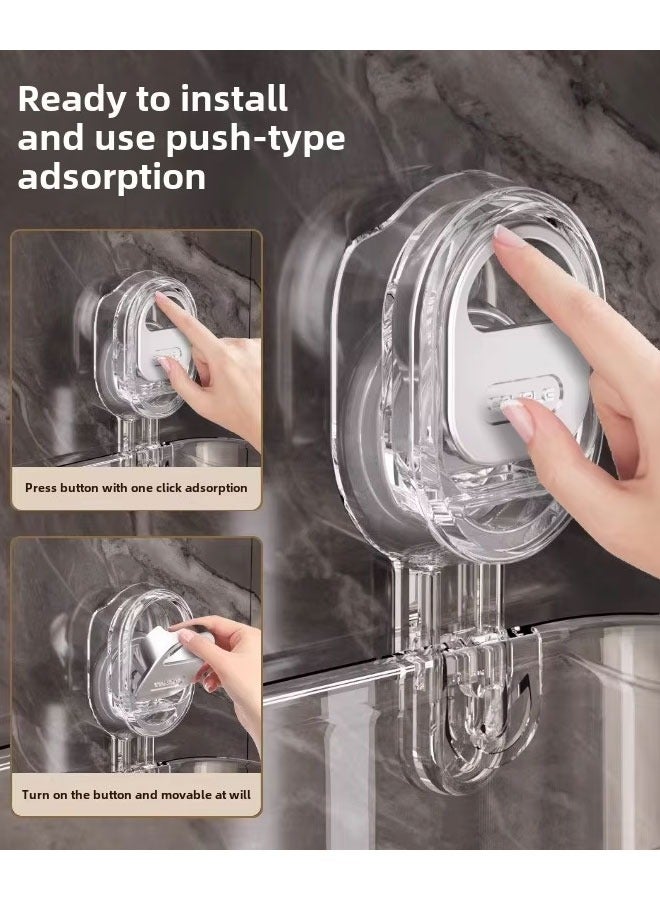 رف أكواب الشفط، حامل دش بأكواب الشفط، منظم دش الحمام لتخزين الحمام والديكور المنزلي والمطبخ، لا يحتاج إلى حفر، رفوف دش قابلة للإزالة بسعة كبيرة، رف تخزين مثبت على الحائط - Image 5