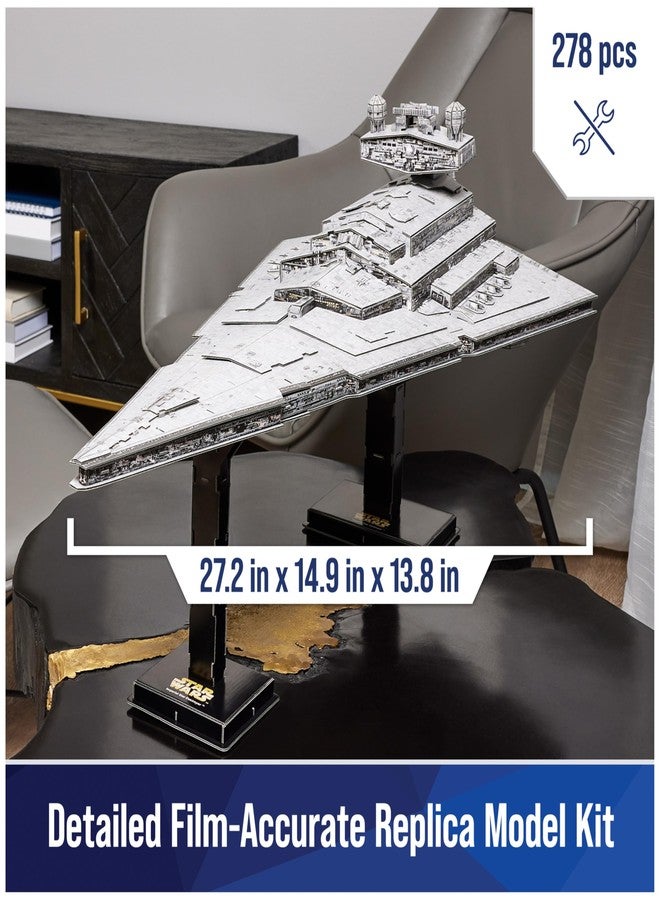 4D Build, Star Wars Deluxe Imperial Star Destroyer 3D Model Kit, Star Wars Collectibles & Desk Decor, Adult Puzzle, Building Toys, 278 Pieces, 3D Puzzles, Gift Ideas for Ages 12 & Up - Image 2